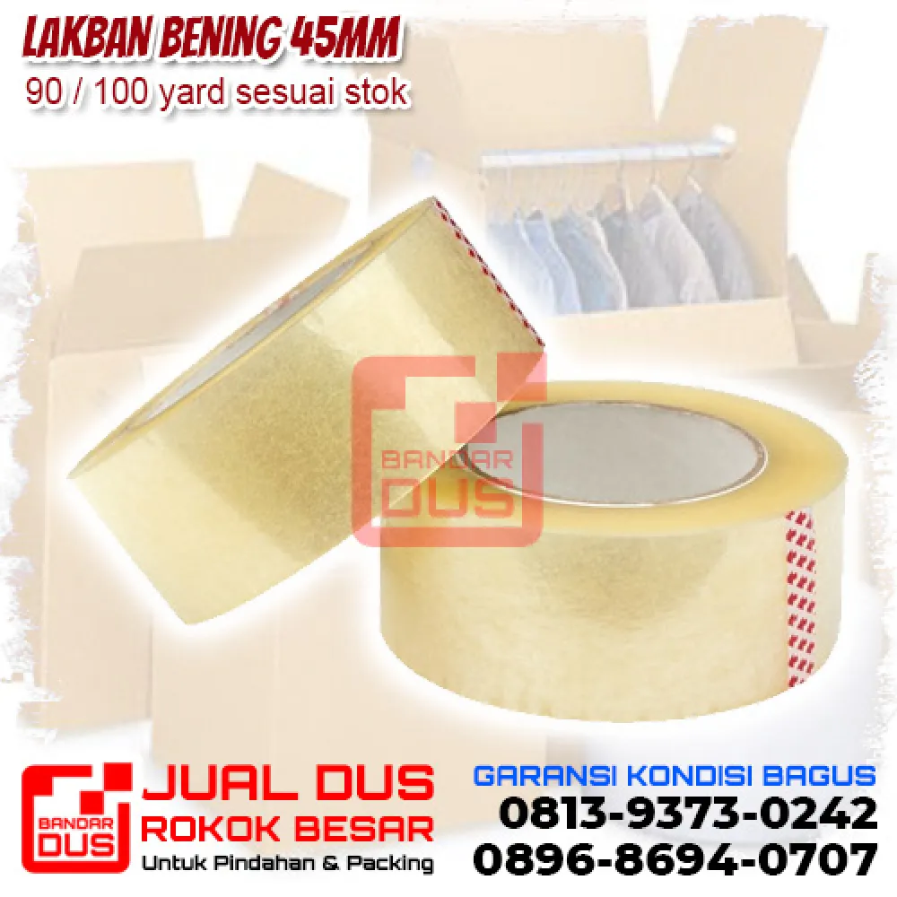 Lakban Bening 45mm 100 yard 43 micron